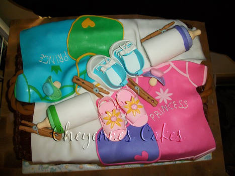 basket baby shower cake 2