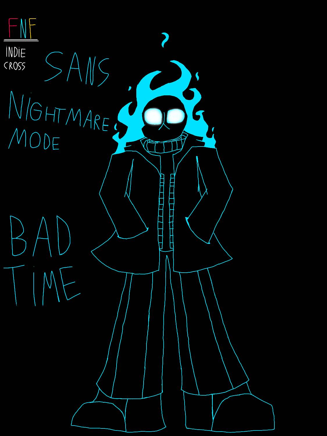 FNF Indie Cross Sans - Bad Time (Nightmare) (4k) 