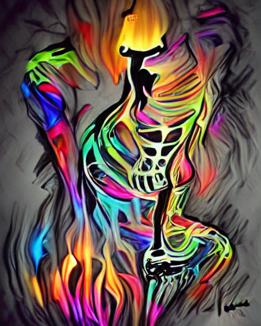A Skeleton On Fire by wasyleque on DeviantArt