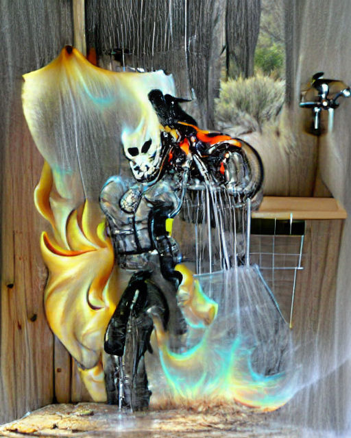 Ghost Rider Riding Water Ghost Rider Taking A Shower, Water Evaporates From by wasyleque on ...