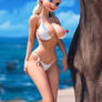 Render Elsa Frozen in bikini #10