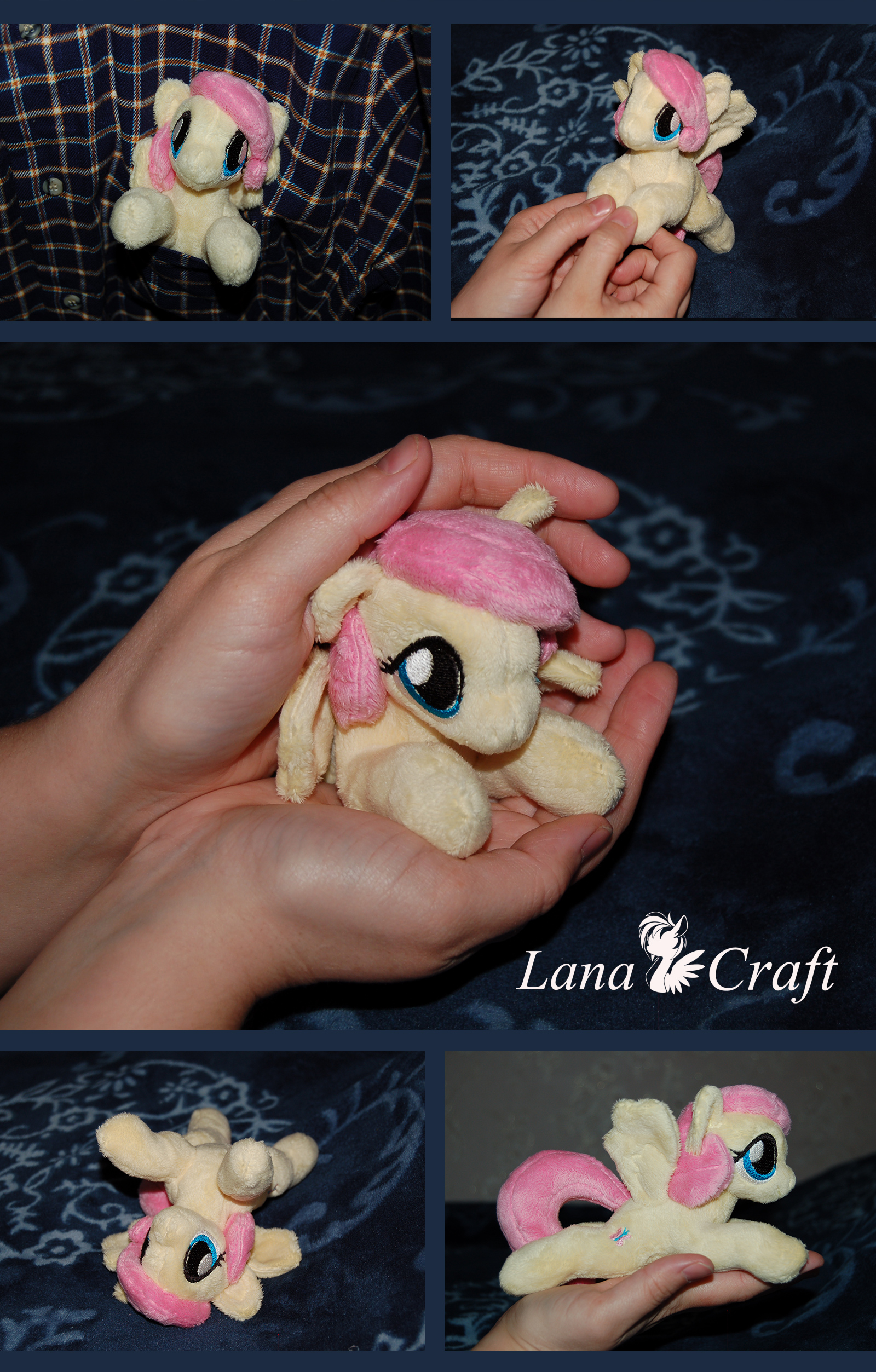 Tiny Fluttershy - kitten-sized plush pony