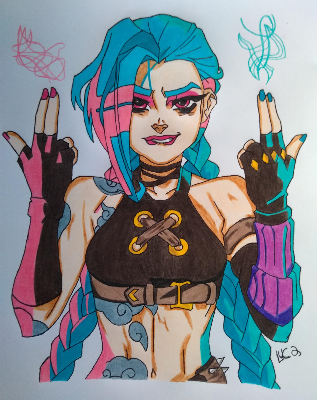 Jinx Back View Jinx Arcane by JerianLucas on DeviantArt