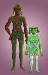 Vuyelwa and Grika in Lingerie