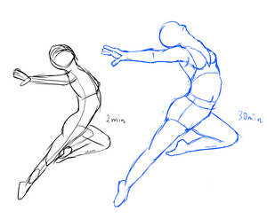 Pose Practice Sketches 2 minutes - 30 minutes