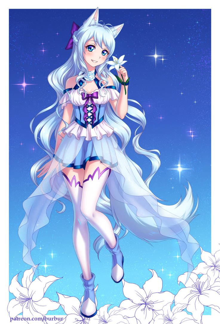 Lily kitsune by burburart