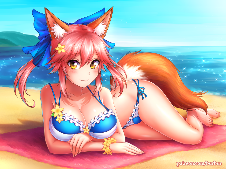 Tamamo swimsuit by burburart