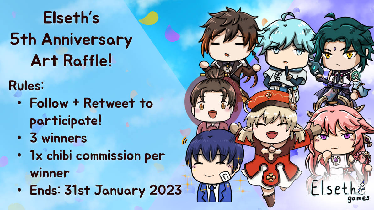 5th Raffle 5th Anniversary Art Raffle by else100 on DeviantArt