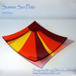 Handmade Fused Glass Summer Sun plate