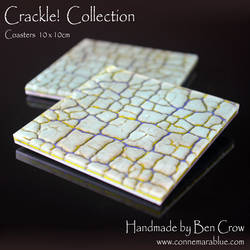 Handmade Fused Glass Crackle Coasters