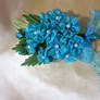 Blue organza bouquet broche