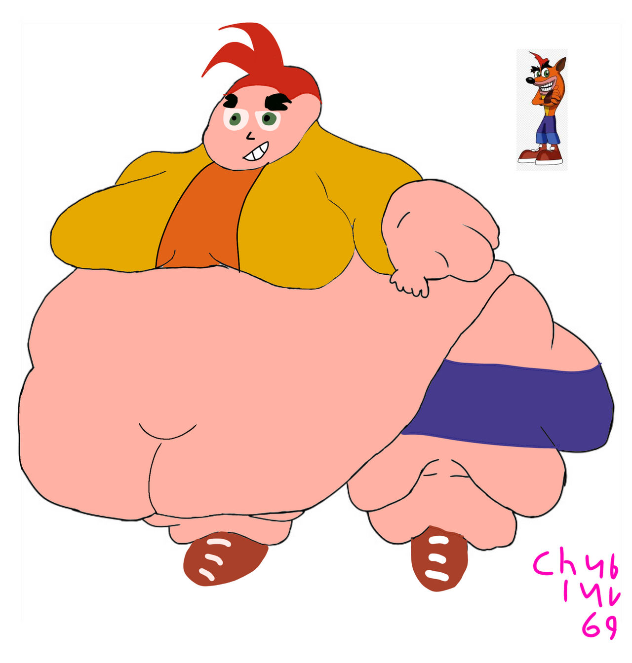 Cubbies Fat Fat humanized crash bandicoot -_- by cubbyluvr69 on DeviantArt