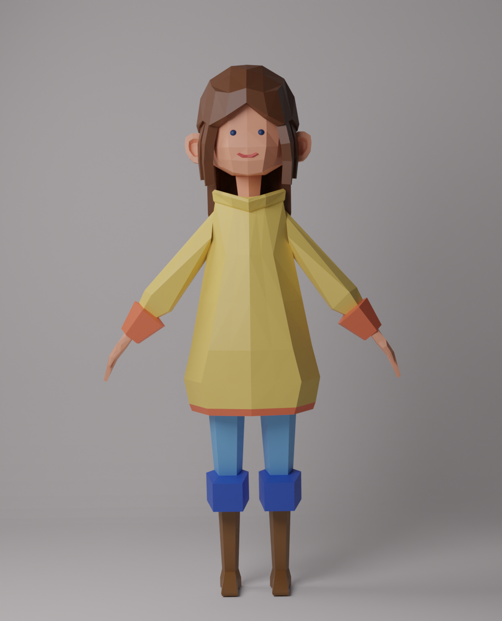Low Poly Girl (tutorial from PIXXO 3D) by kfcdogcat183 on DeviantArt