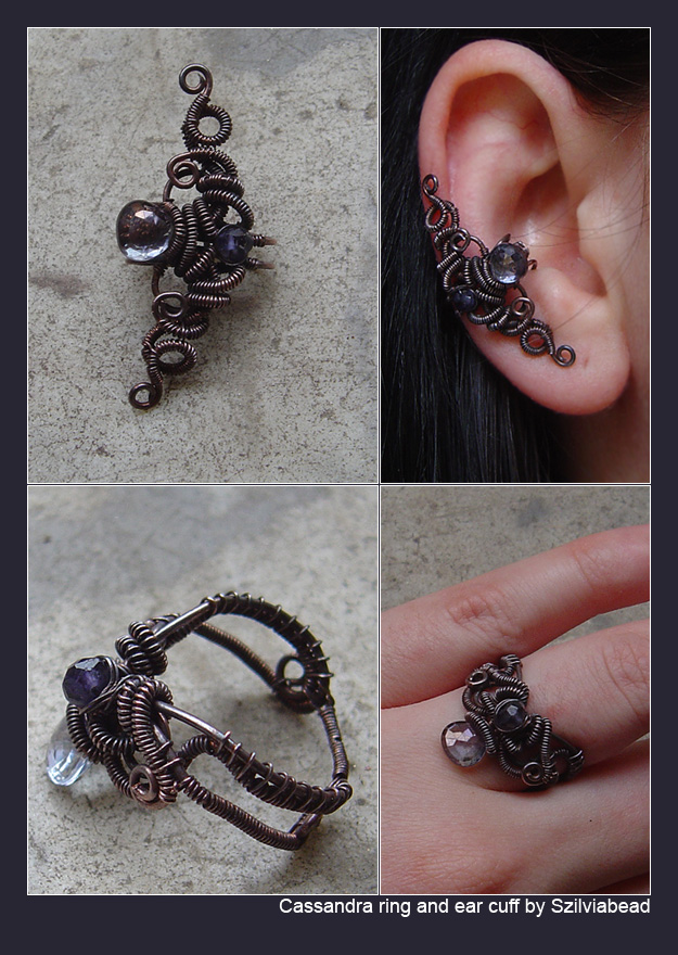 Cassandra ear cuff and ring