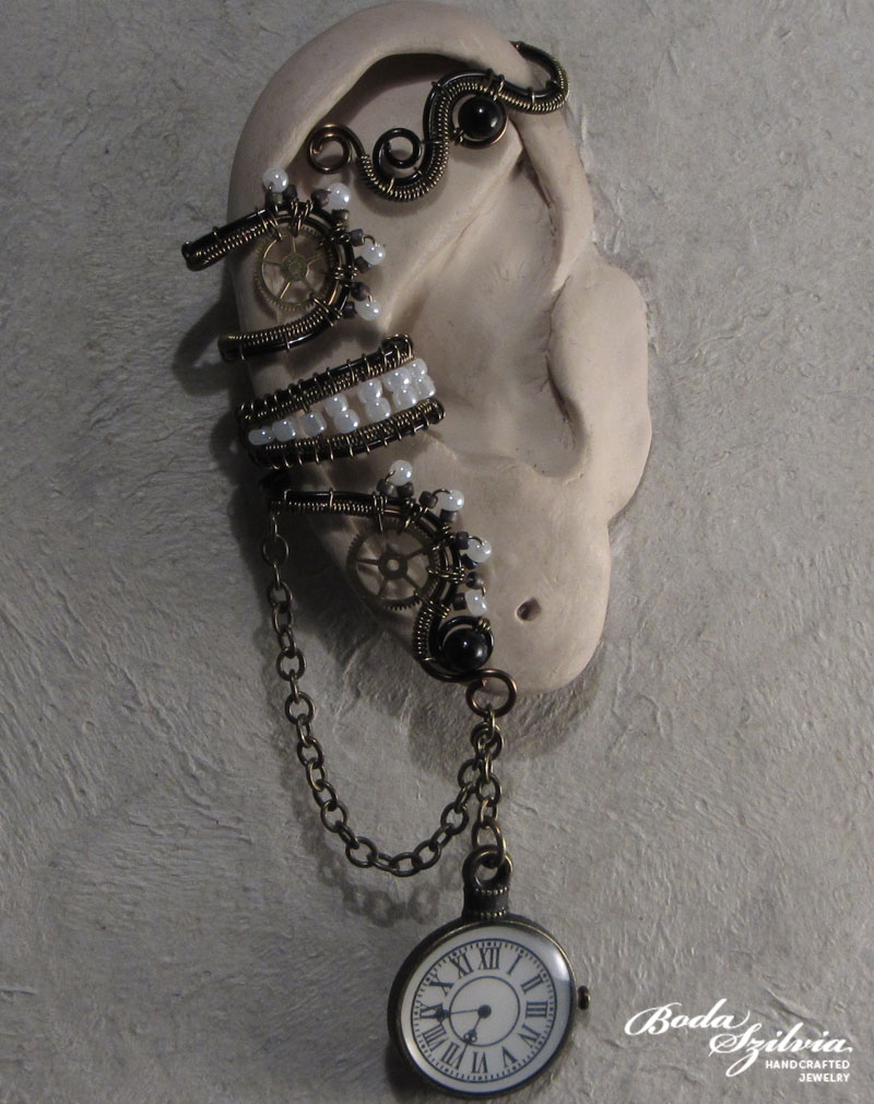 Time keeper steampunk ear wrap