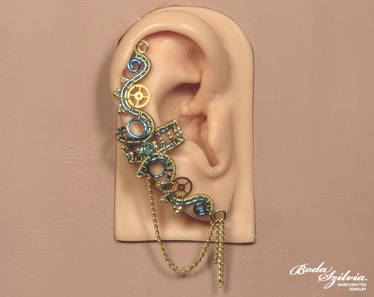 Electric steampunk ear cuff