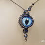 Silver and blue dragon eye necklace