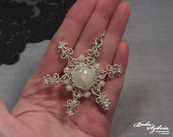 Moonstone snowflake pendant