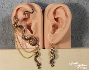 Steampunk ear wrap set