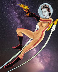 Space retro pin-up