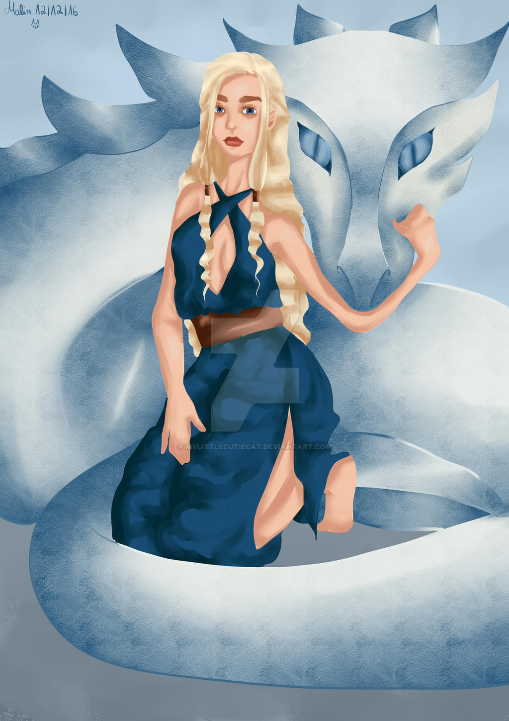 Daenerys Targaryen Blue Dragon