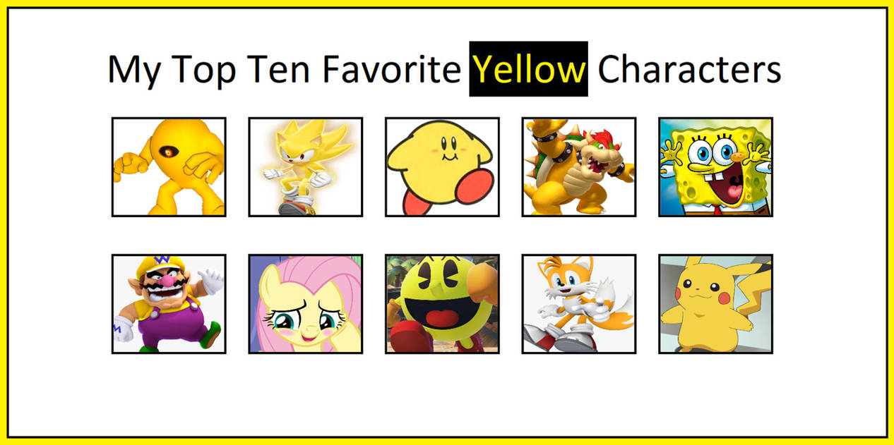 Top 10 Yellow Characters by BluePowered30 on DeviantArt