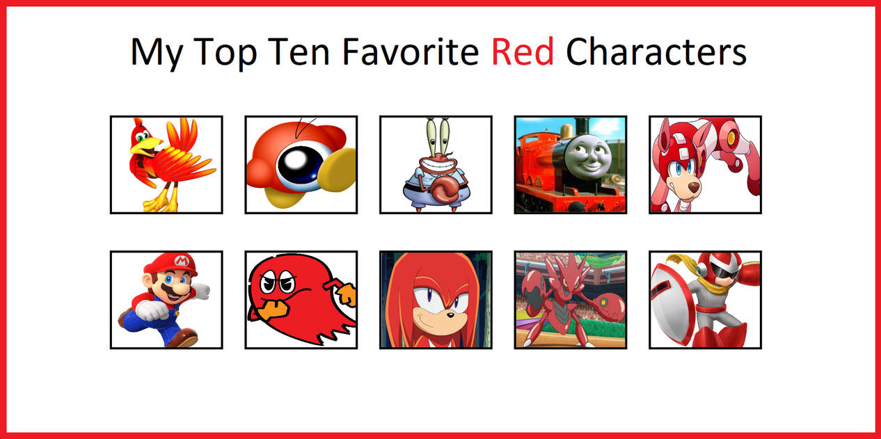 Top 10 Red Characters by BluePowered30 on DeviantArt