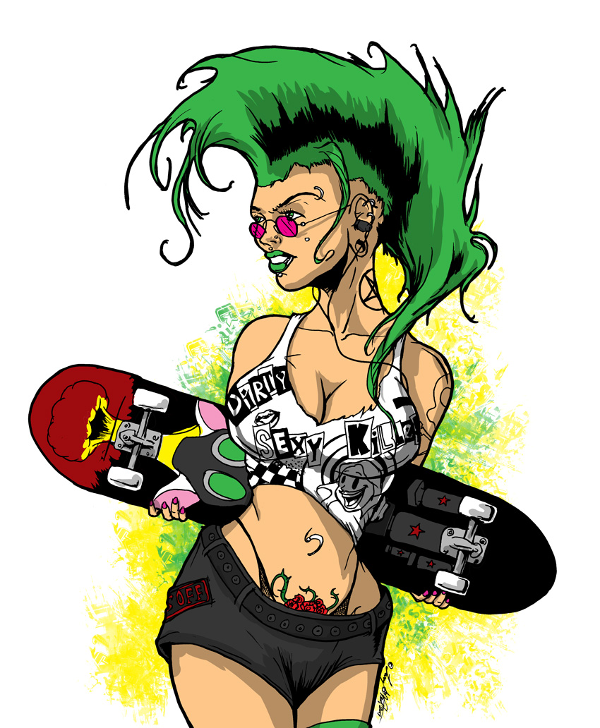 Punk Skater Girl by luvataciousskull
