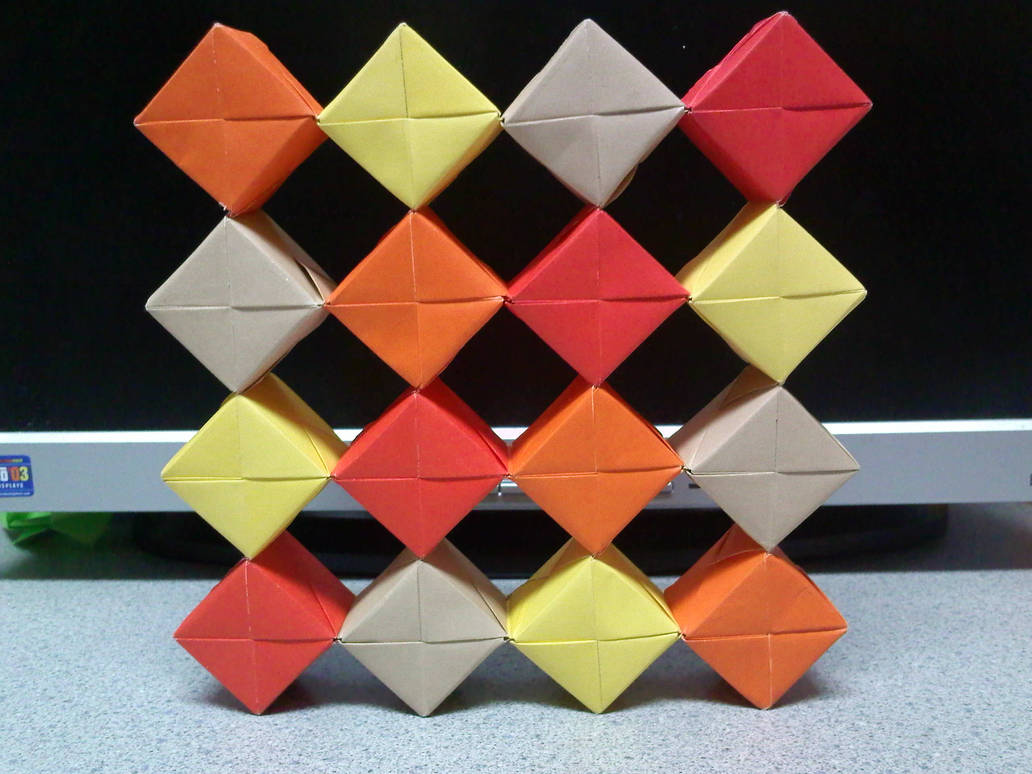 Origami Cube Mathigon Origami Moving Cubes (Grid Formation) by TheOrigamiArchitect on DeviantArt