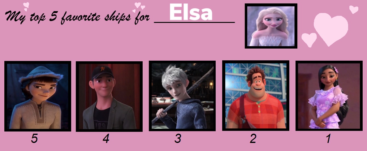 Elsa Ship Top 5 ships for Elsa by CartoonFan9 on DeviantArt