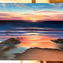 cliched sunset beach painting