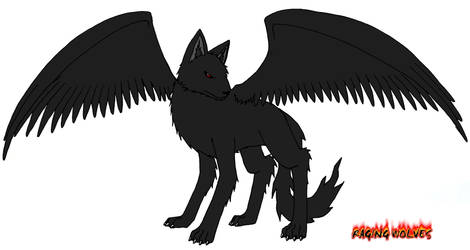 Winged Dark Wolf