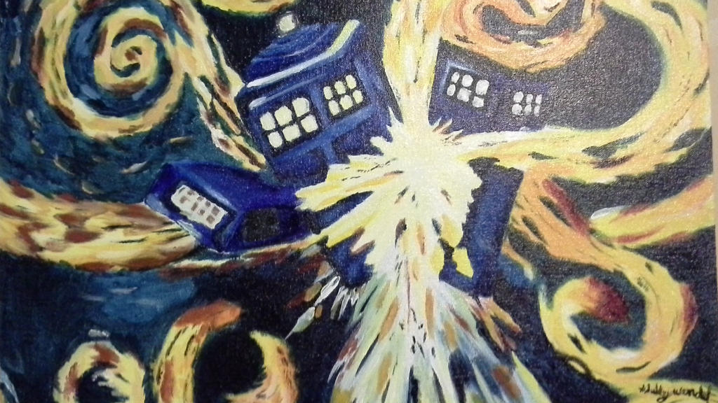 Van Gogh's Exploding TARDIS by BraineyIsTheNewSexy on DeviantArt