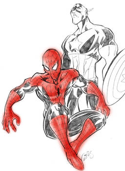 spiderman and capitan america