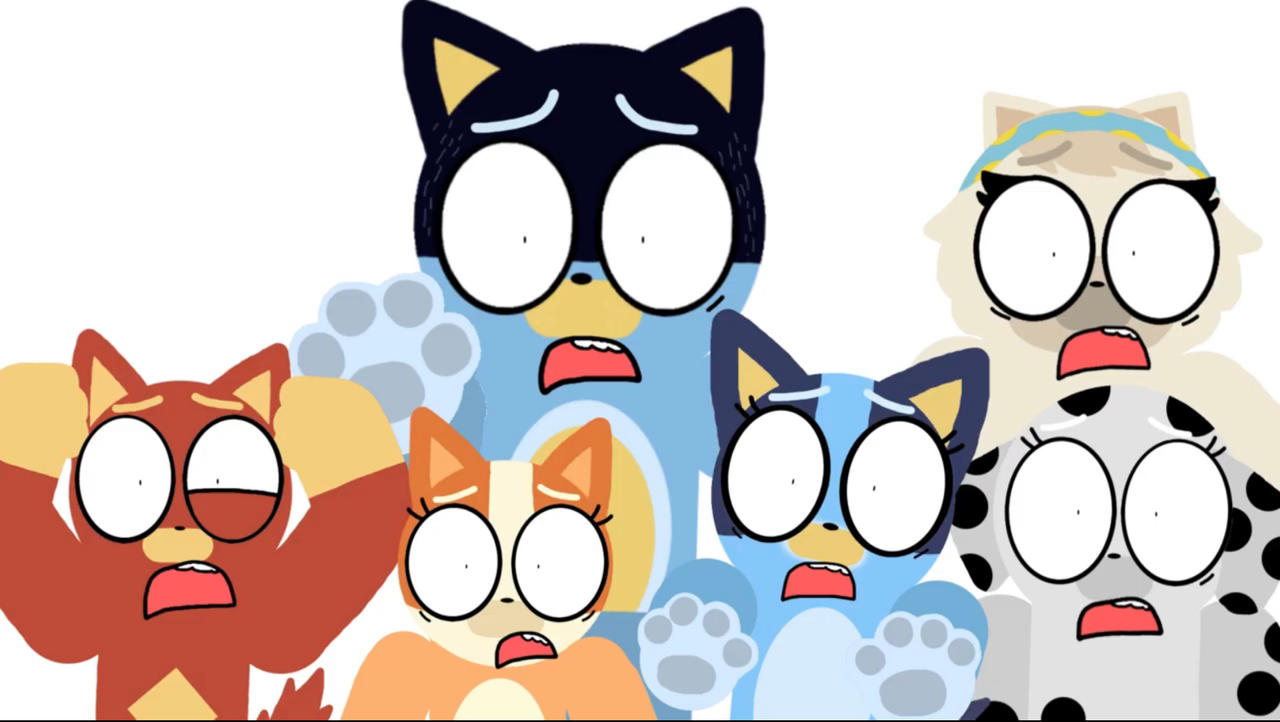Bluey And His Gang Shocked And Screaming by Jay67548 on DeviantArt