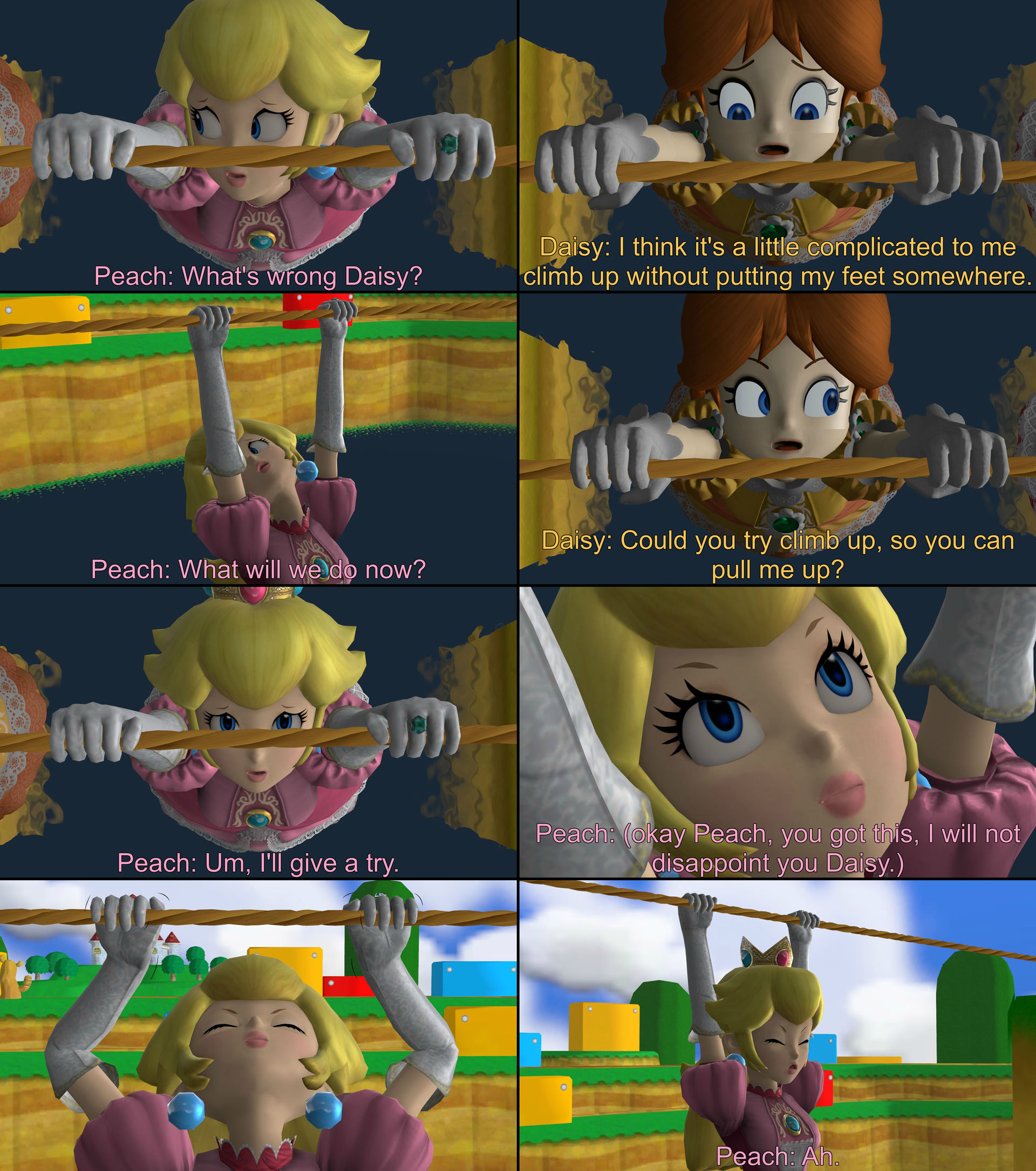 Peach Jump Rope Peach and Daisy Trouble at Rope (Part 4) by hang-in-peril on DeviantArt
