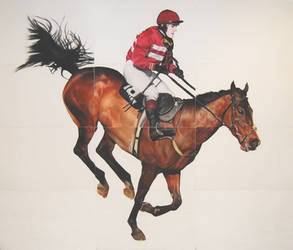 Life-Sized Horse and Jockey
