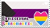 Demisexual panromantic stamp