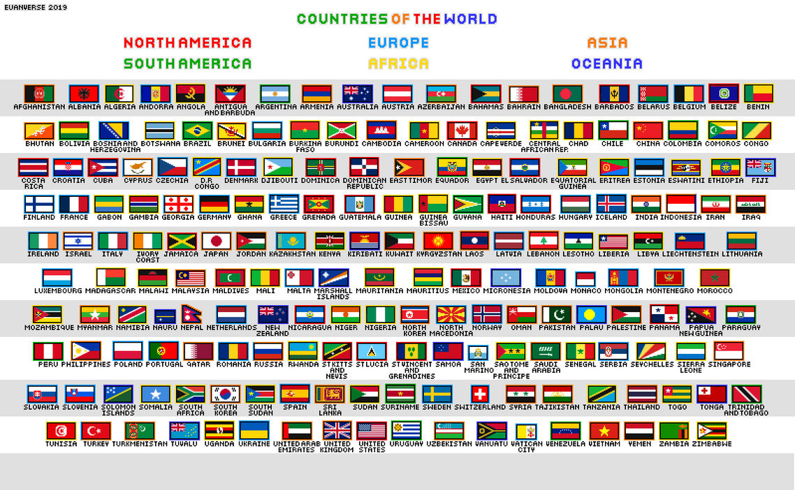 Mini Country Flags of the World (2019) by Euanverse on DeviantArt