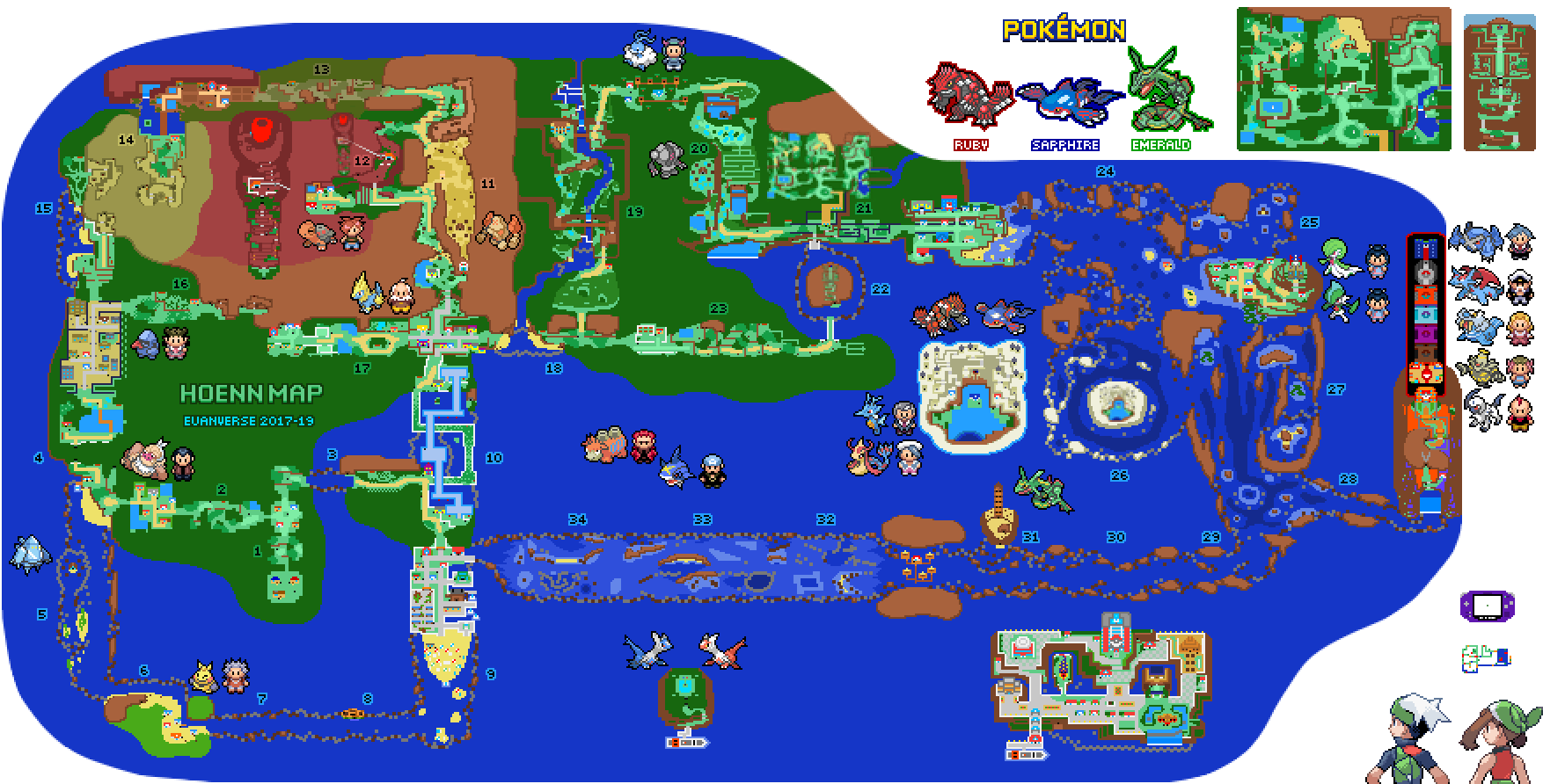 Pokemon Hoenn Region Map by Euanverse on DeviantArt