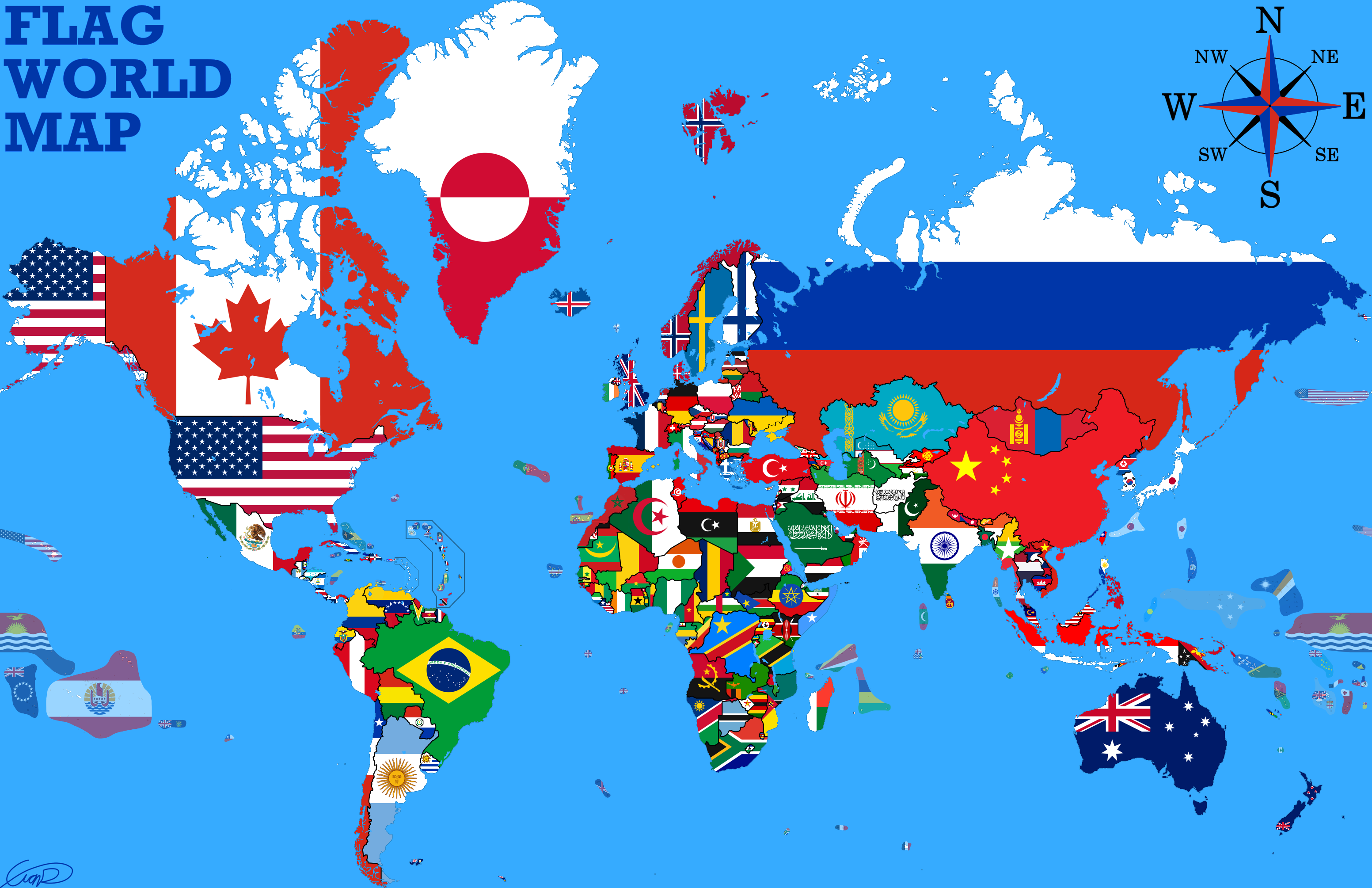 Flag World Map by Euanverse on DeviantArt