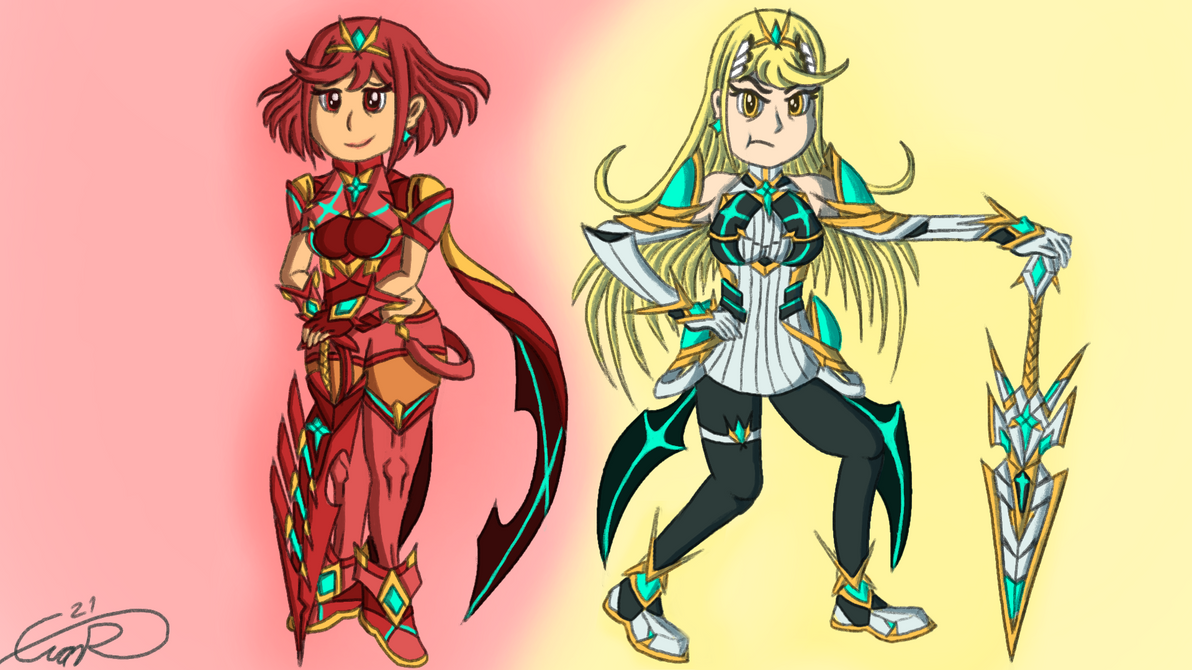 Pyrafae Xenoblades - Pyra and Mythra by Euanverse on DeviantArt