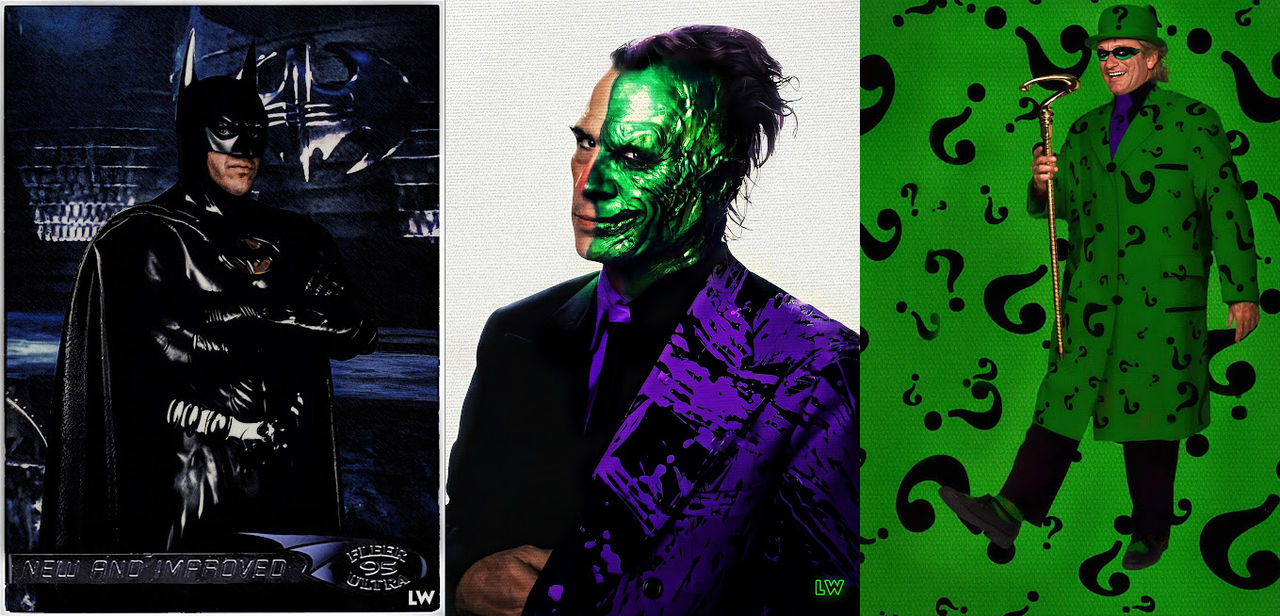 Batman Fights Two-Face and Riddler by FrankDixon on DeviantArt