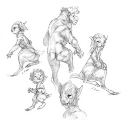 Satyrs Sketch page