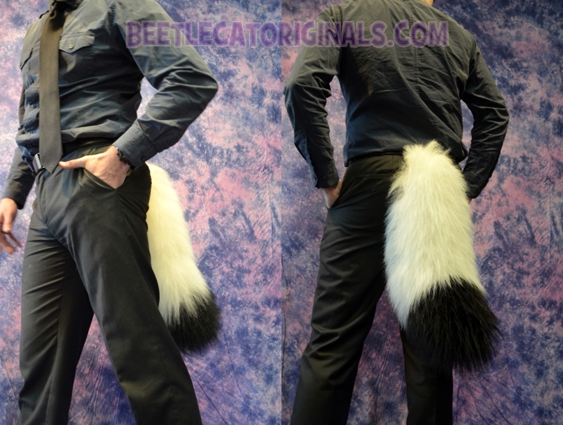 White Fox Tail with a Black Tip