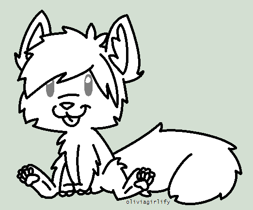 Free chibi wolf lineart