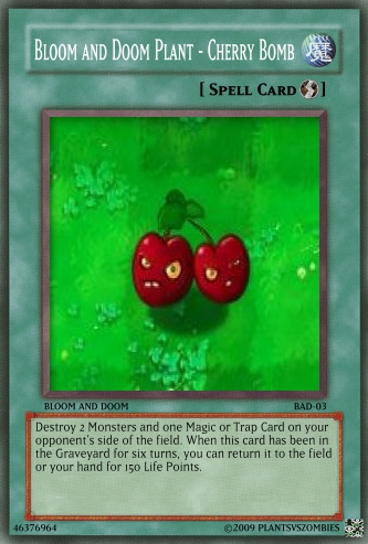 Yu-gi-oh Card: PvZ Cherry Bomb