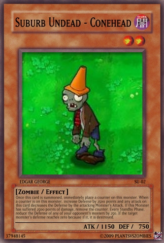 Yu-gi-oh Card: PvZ Conehead