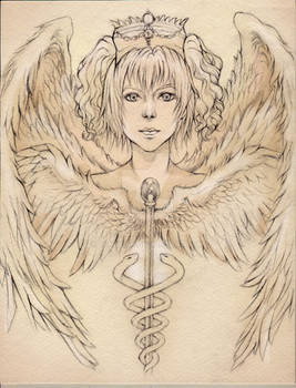 Healing Angel Headshot Sketch