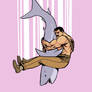 Haggar piledriving a shark